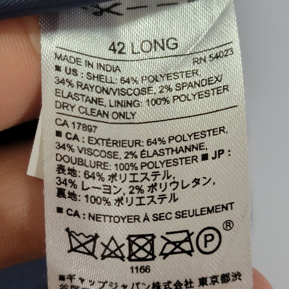 Banana Republic Men's Sport Coat Blazer Two Button Navy Birds Eye Poly Blend 42L - Picture 7 of 16